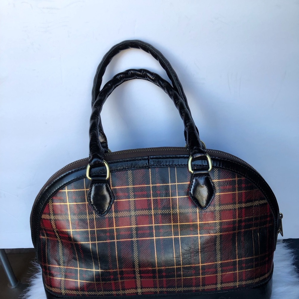 Patricia Nash Leather Tartan Tarma Handbag Purse Tote Satchel